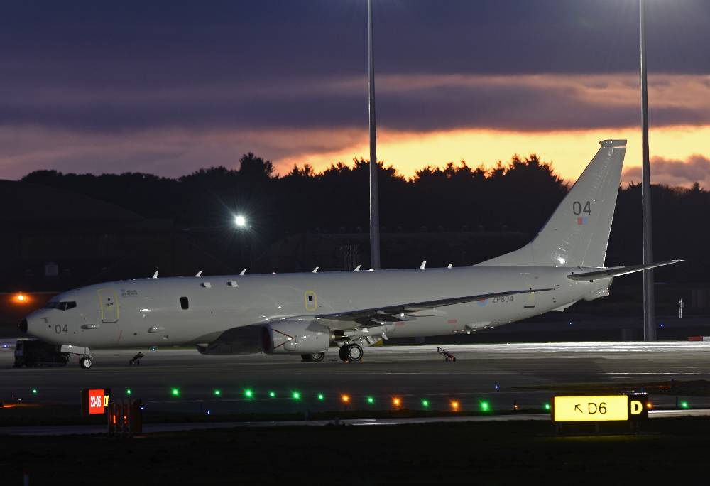 The fourth P-8A Posiedon arrived at RAF Lossiemouth 