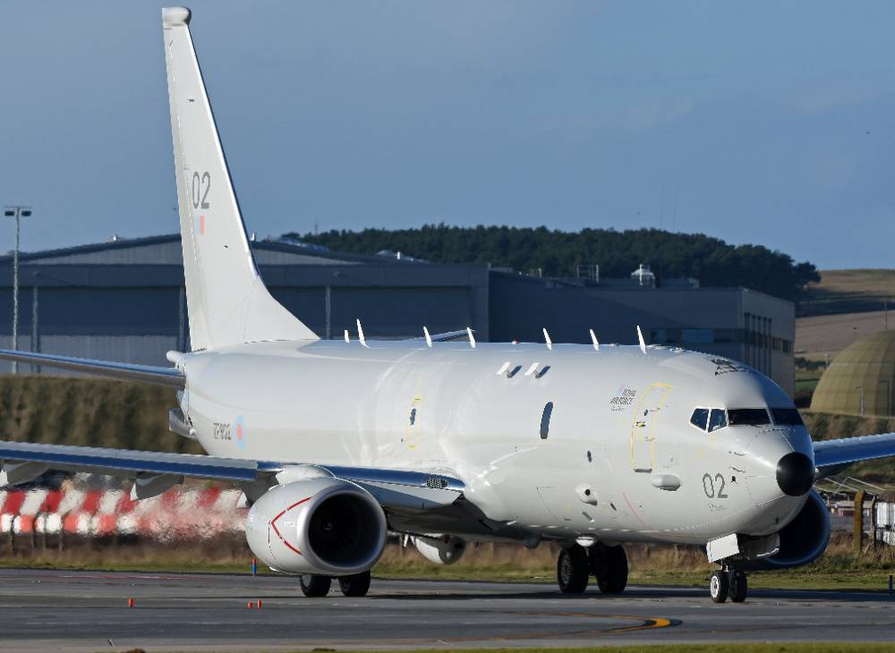 The second P-8A Poseidon ZP802 arrived at Kinloss