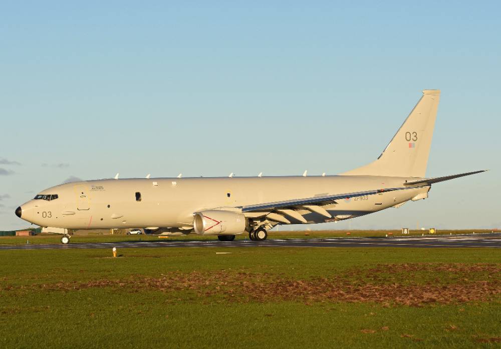 The Third P-8A Poseidon ZP803 arrived at RAF Lossiemouth