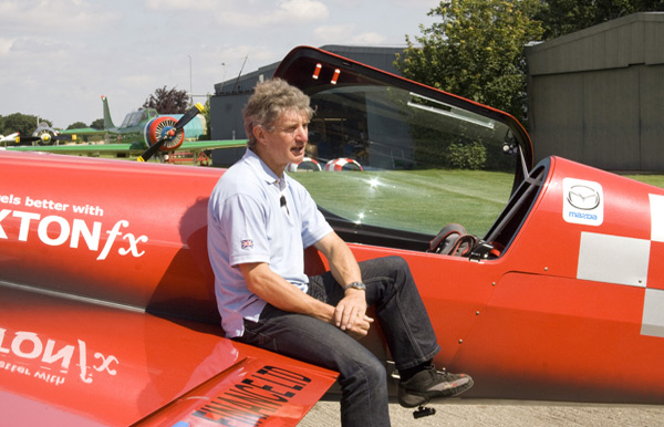 Mark Jefferies with his Extra 330SC at Little Gransden Airfield