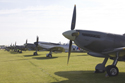 Supermarine Spitfire props in flightline walk at Duxford The Battle of Britain Air Show