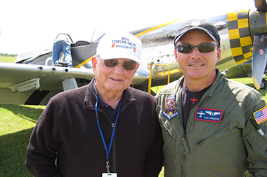 Bud Anderson and Dan Friedkin at Duxford Spring Air Show 2013