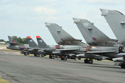 Aircraft line up at RAF Waddington Air Show 2010