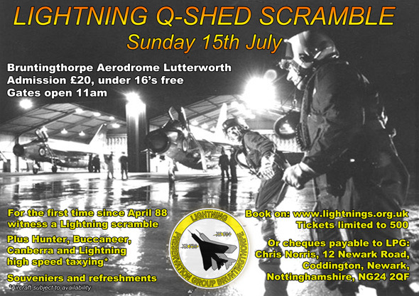 Lightning Q-shed Scramble - Sunday 15th July 2012 at Bruntingthorpe Aerodrome, Lutterworth