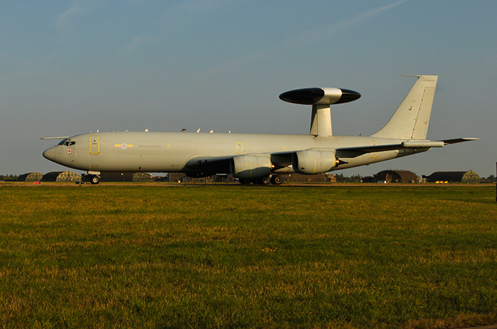 E-3D Sentry from No. 8 squadron arriving at RAF Coningsby
