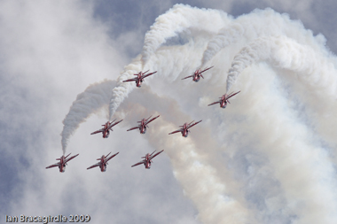 The Red Arrows at RAF Cosford Air Show 2009