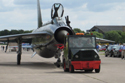 English Electric Lightning XS904/BQ being towed at the 50th anniversary of the Lightning into service and the unveiling of the Lightning Q shed