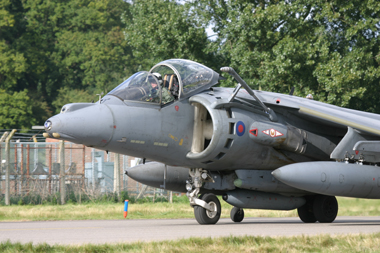 Harrier Jump Jet ZD437 at RAF Coltishall 2005 last Enthusiasts Day visiting aircraft