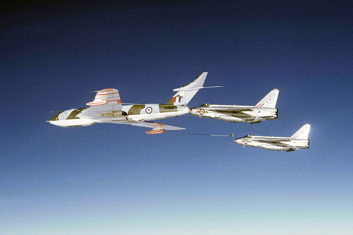 Victor K1A XH616 RAF 57 Squadron and two 92 Squadron F2A Lightnings over Germany, January 1972
