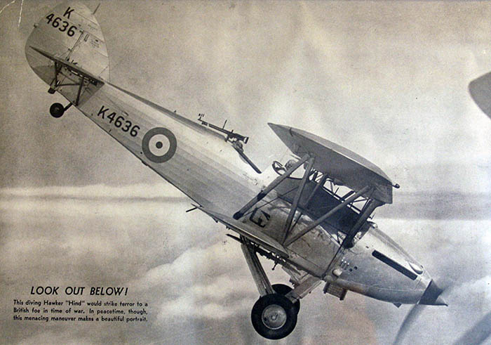 Hawker Hind K4636, a similar aircraft to the ones used by 57 Squadron