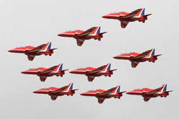 The Red Arrows at RAF Marham Families Day 2011