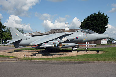 Gate guardian British Aerospace Harrier GR7A ZD469 at RAF Wittering