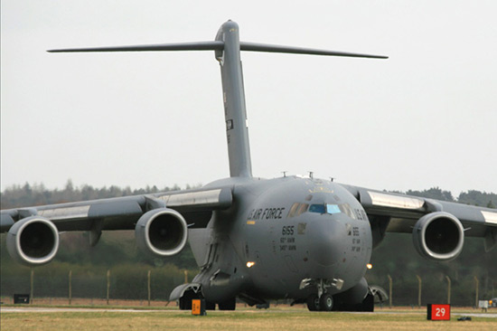 McDonnell Douglas (Boeing) C-17A Globemaster III 06-6155 of the 21st Airlift Squadron at RAF Mildenhall