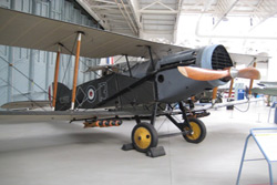 Bristol F.2B Fighter E.2581/13 in The Battle of Britain hangar at the Imperial War Museum, Duxford in Cambridgeshire